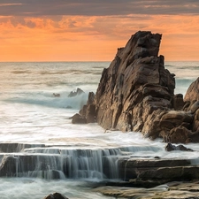 sea, rocks