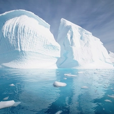 sea, Mountains, ice