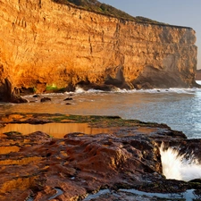 rocks, sea