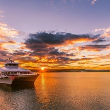Great Sunsets, Catamaran, sea