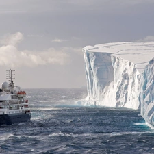 Ship, passenger, Mountains, ice, Antarctica