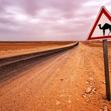 Sign, Way, Desert