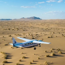 Desert, plane, Sky, flying