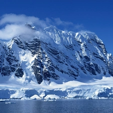 snow, Mountains, winter