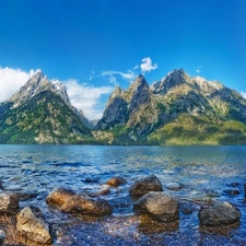 Stones, rocks, lake