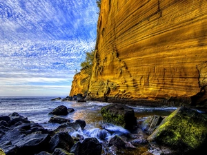 Stones, cliff, sea