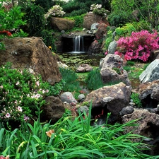 stream, Green, Garden