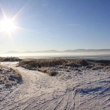 Sligo Strandhill, rays, sun, White frost