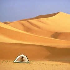 Desert, hermit, Tent, Sand