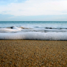 Beaches, foamed, Tides, sea