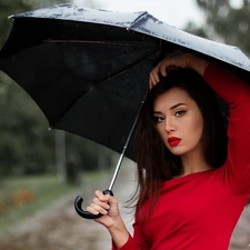 Umbrella, Women, Rain