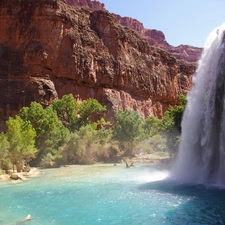 Havasu, rocks, waterfall