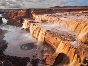 canyon, waterfall