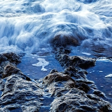 craggy, Sea, Waves, coast