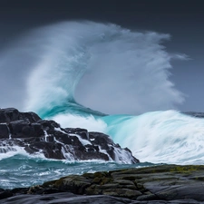 Stones rocks, sea, Waves