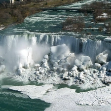 waterfall, winter