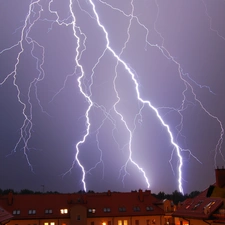 Sky, thunderbolt, Zabrze, Storm