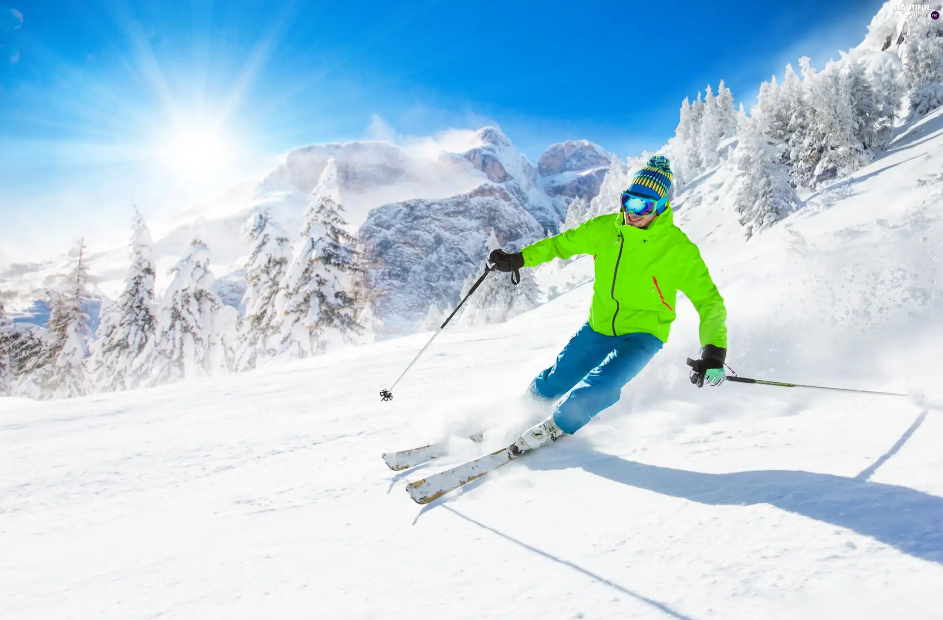 a man, Skier, winter, snow, skis