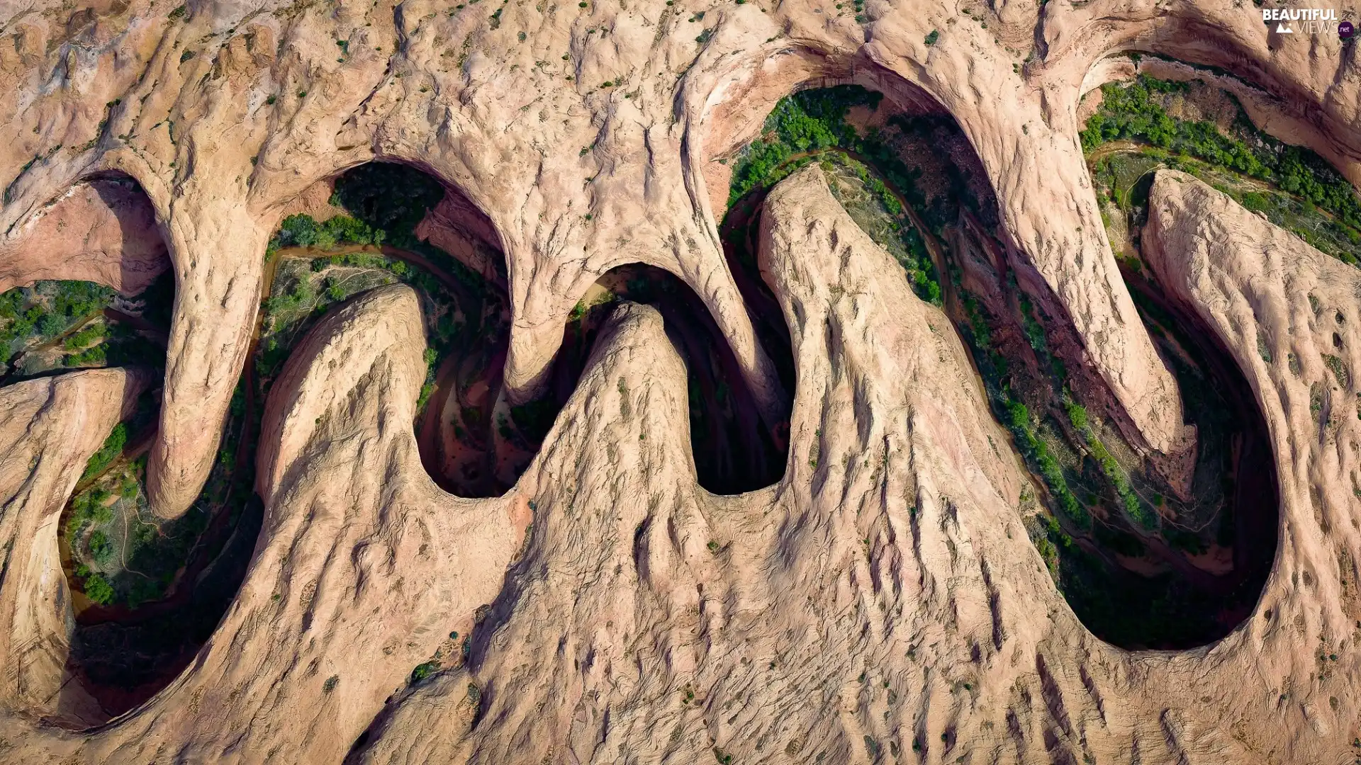 River, canyon, Aerial View