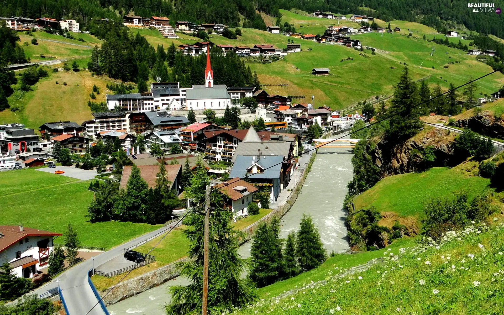 River, Tirol, Austria, Town