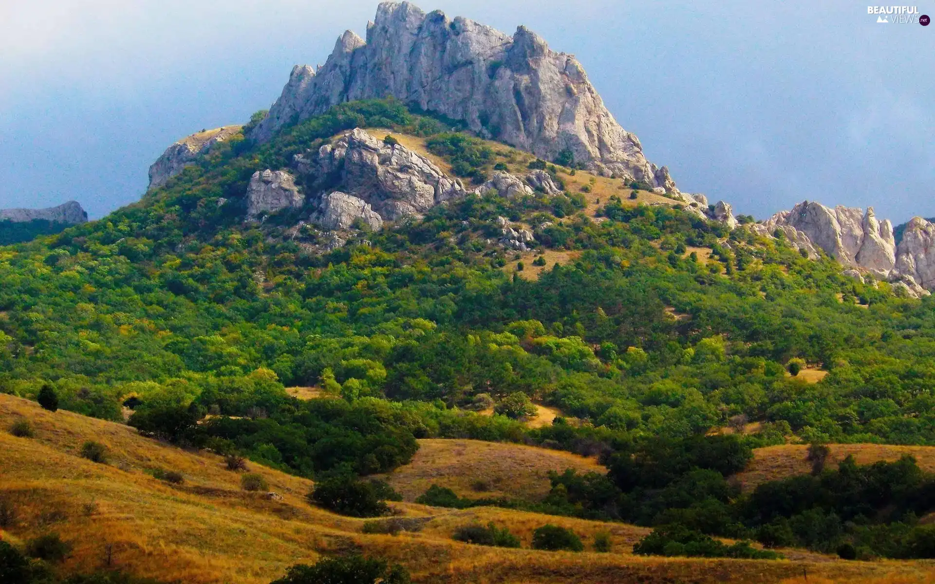 Mountains, viewes, autumn, trees