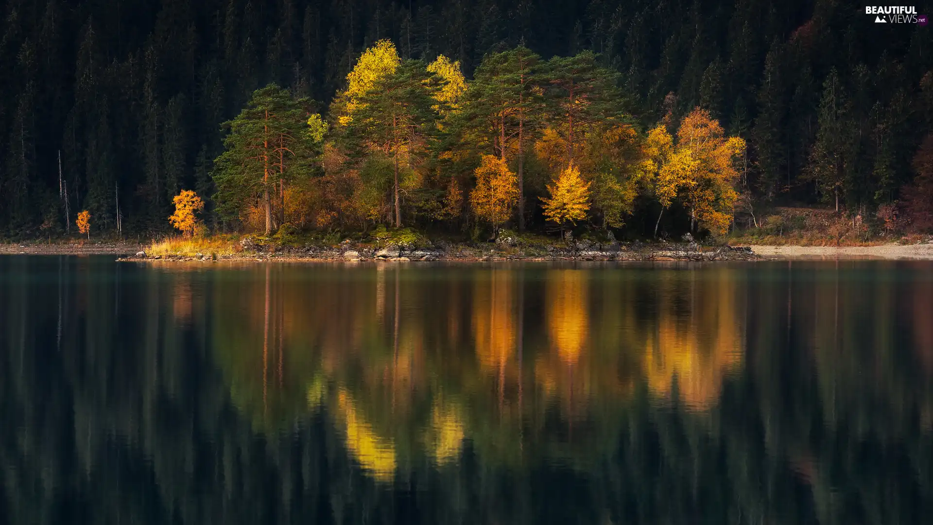 viewes, Autumn, lake, autumn, reflection, trees