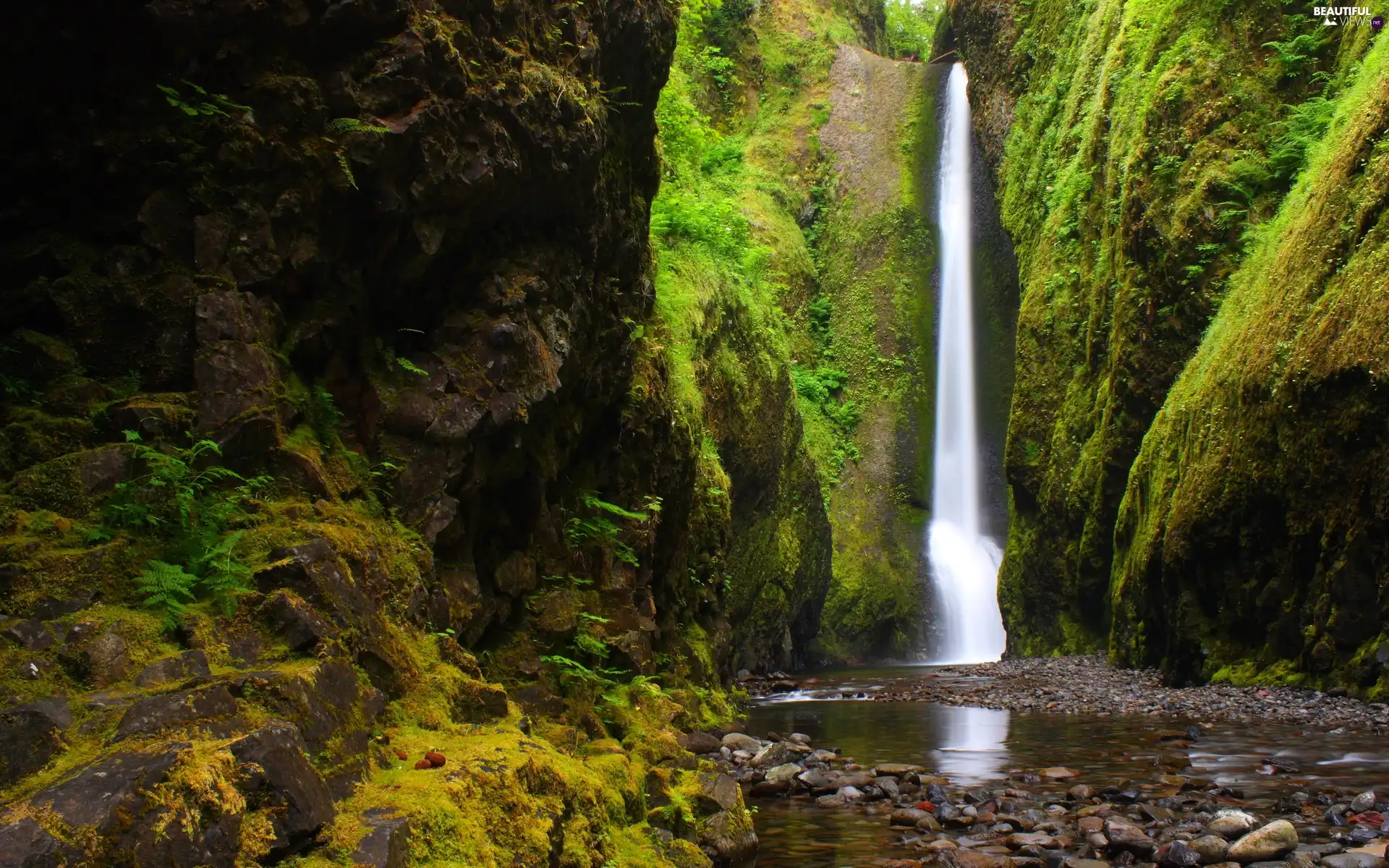 waterfall, River, autumn, rocks