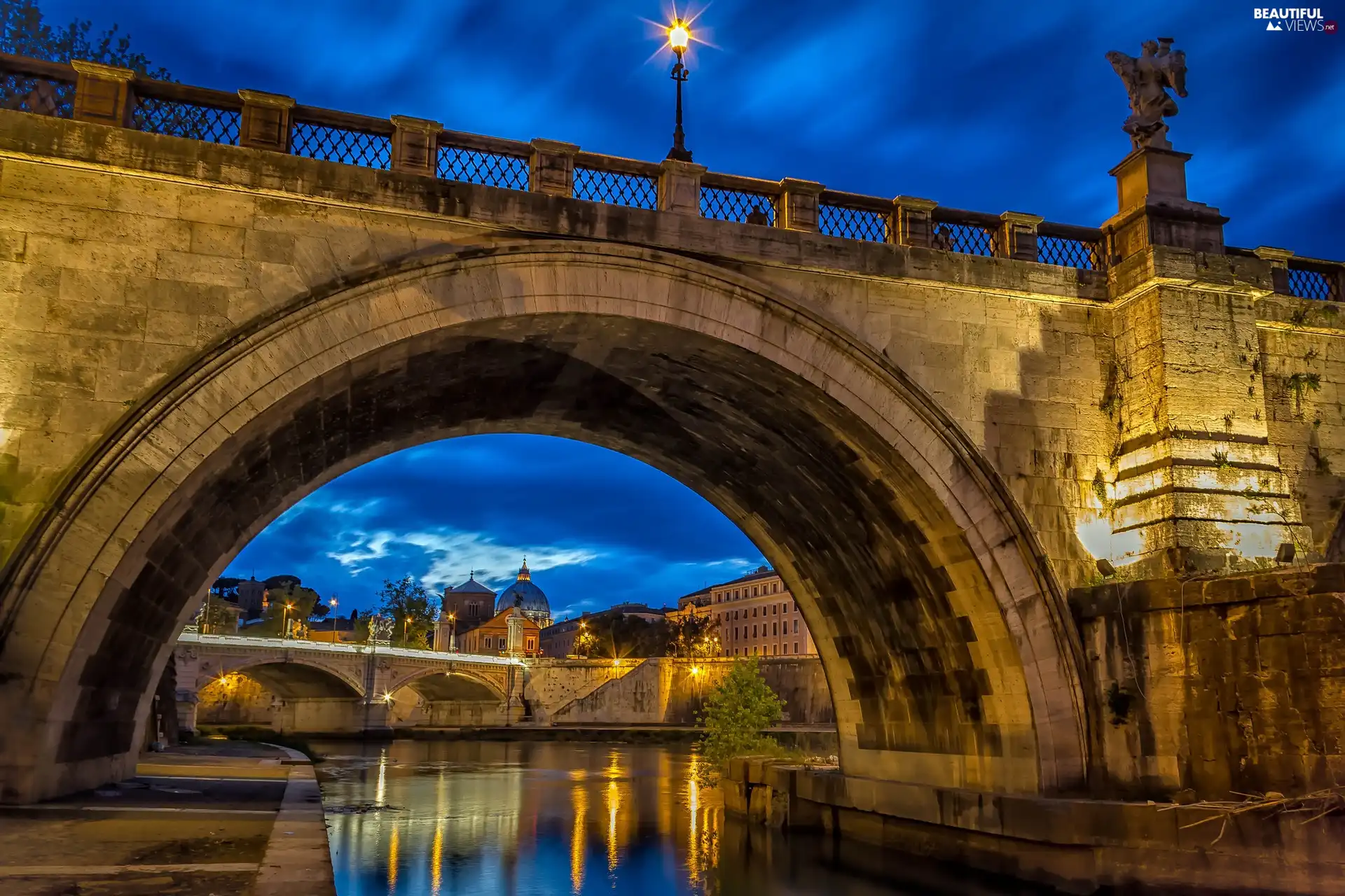 basilica, River, Rome, Italy, Vatican, Bridge Sant Angelo