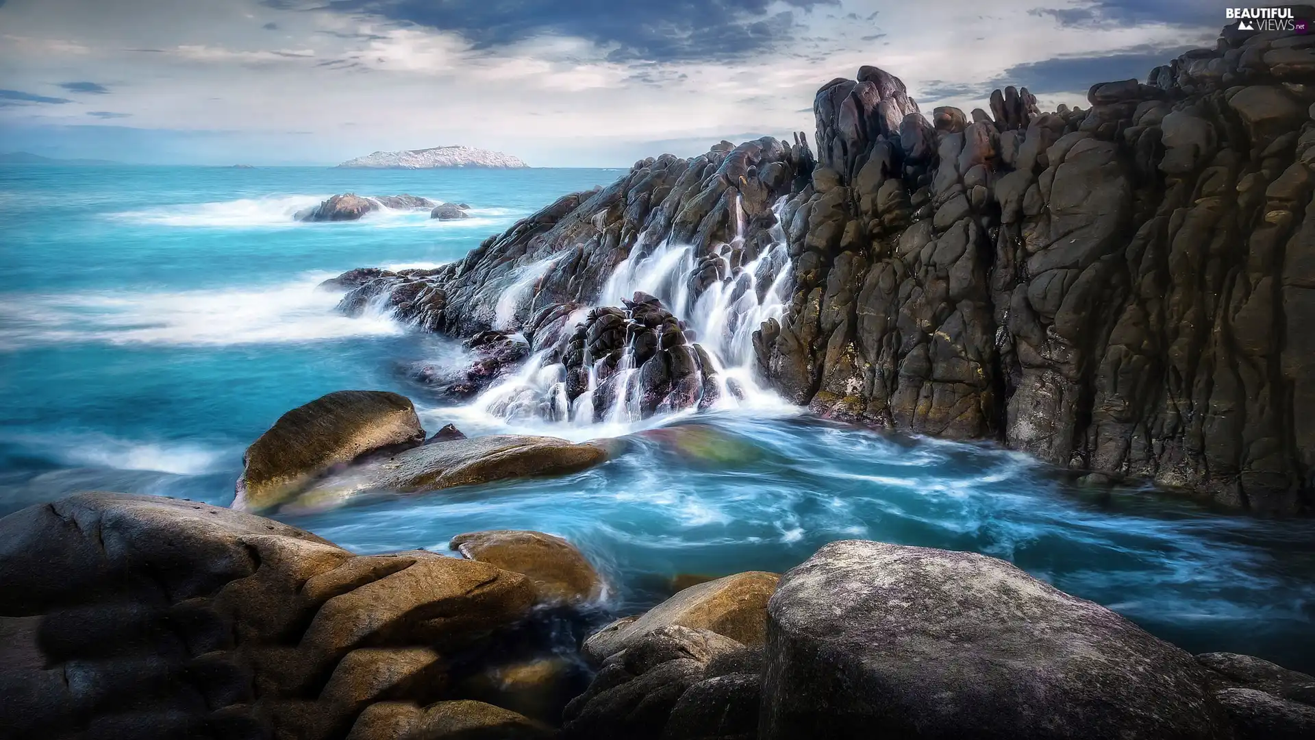 sea, rocks, Oaxaca City, Mexico, Roca Blanca Beach