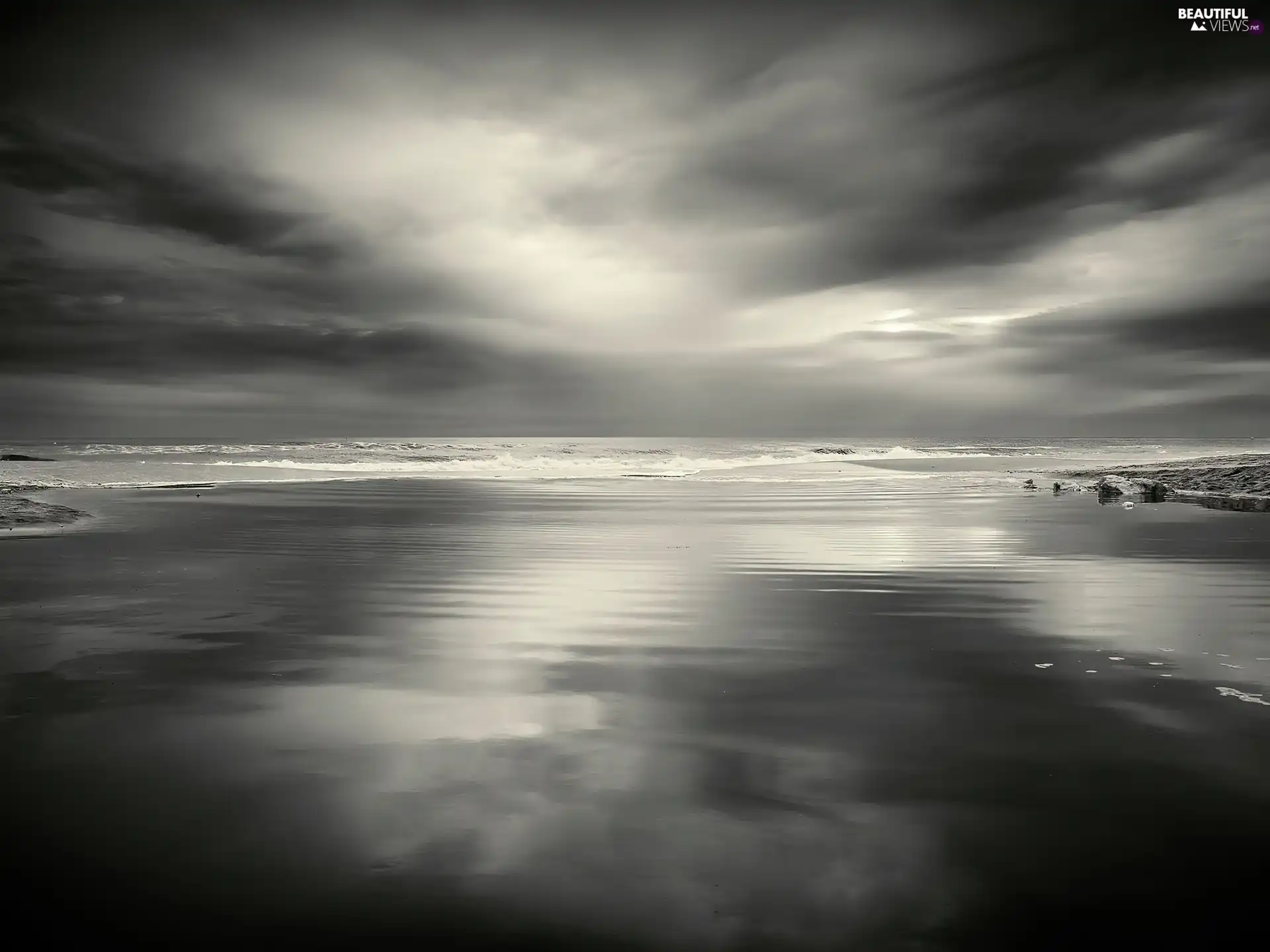 Clouds, sea, Beaches, Sky