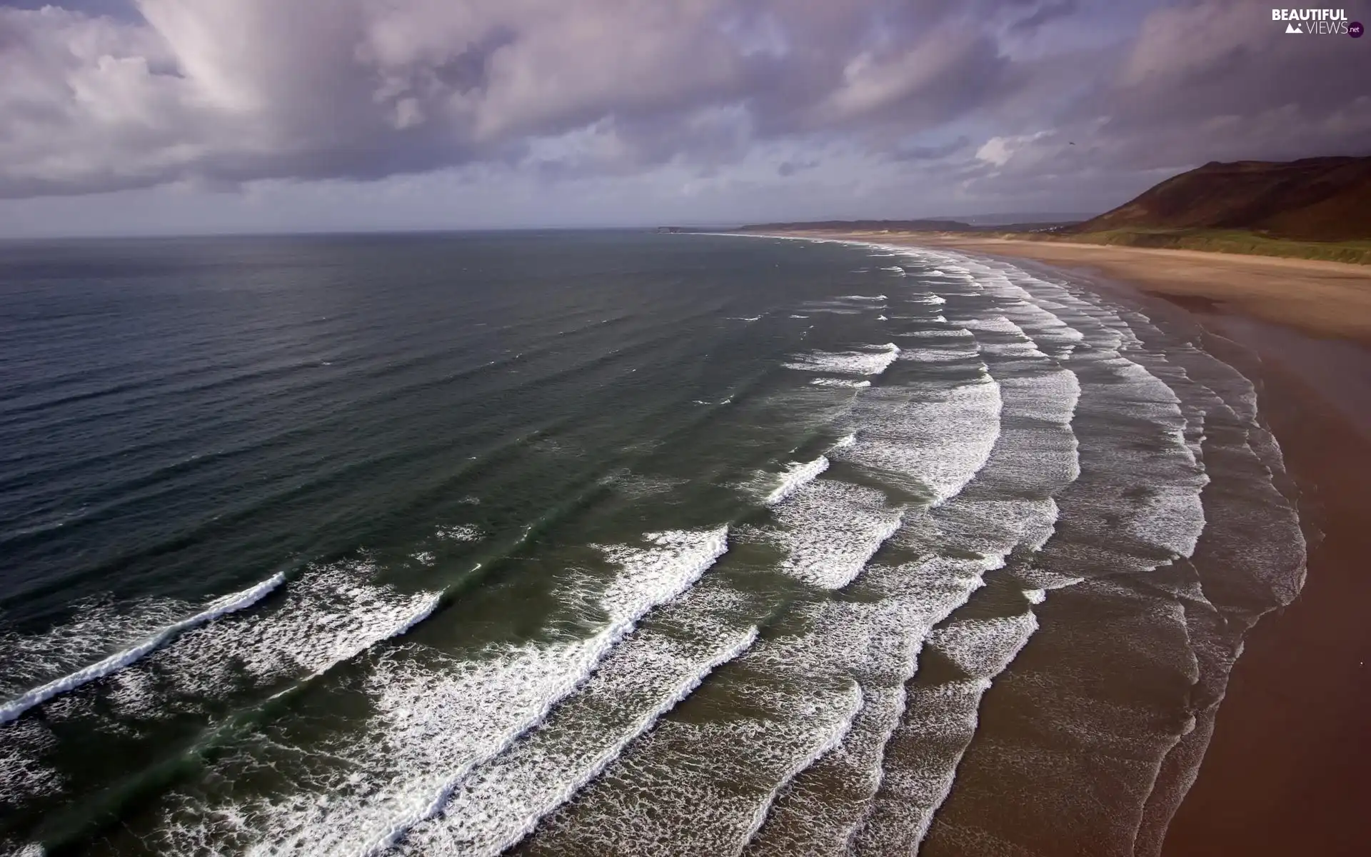 Beaches, sea, clouds