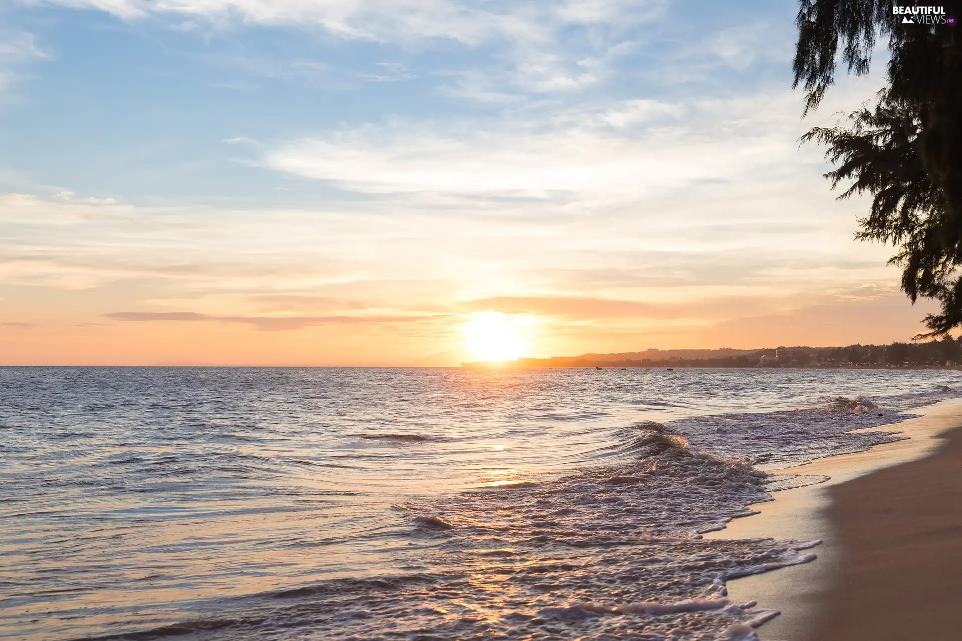 sea, Beaches, coast, Great Sunsets