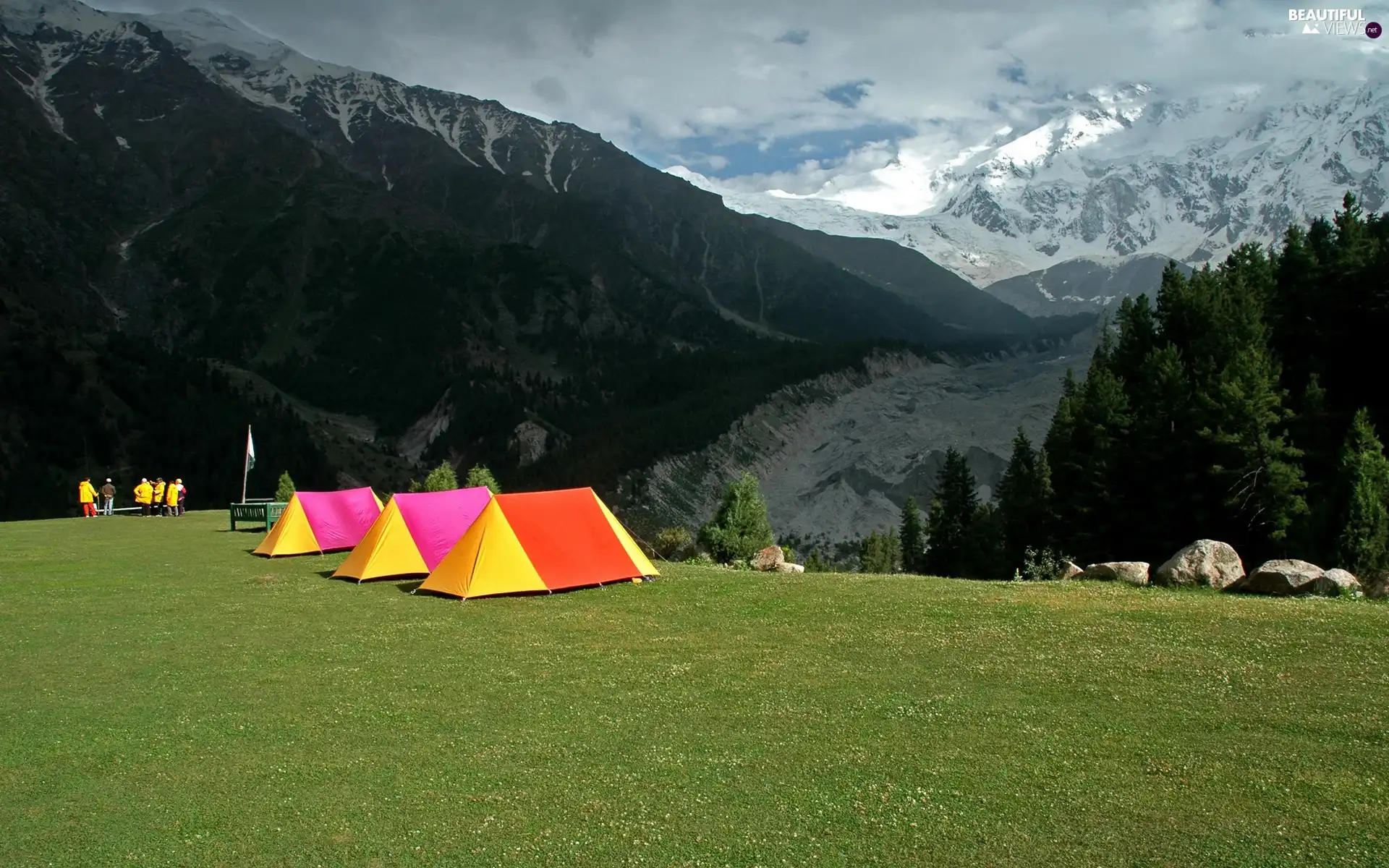 bivouac, Mountains, Meadow