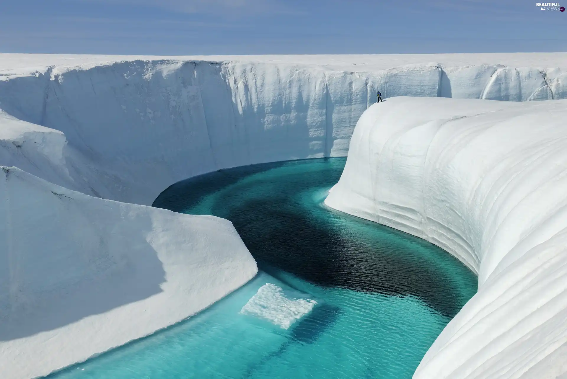 Greenland, River, canyon, Blue