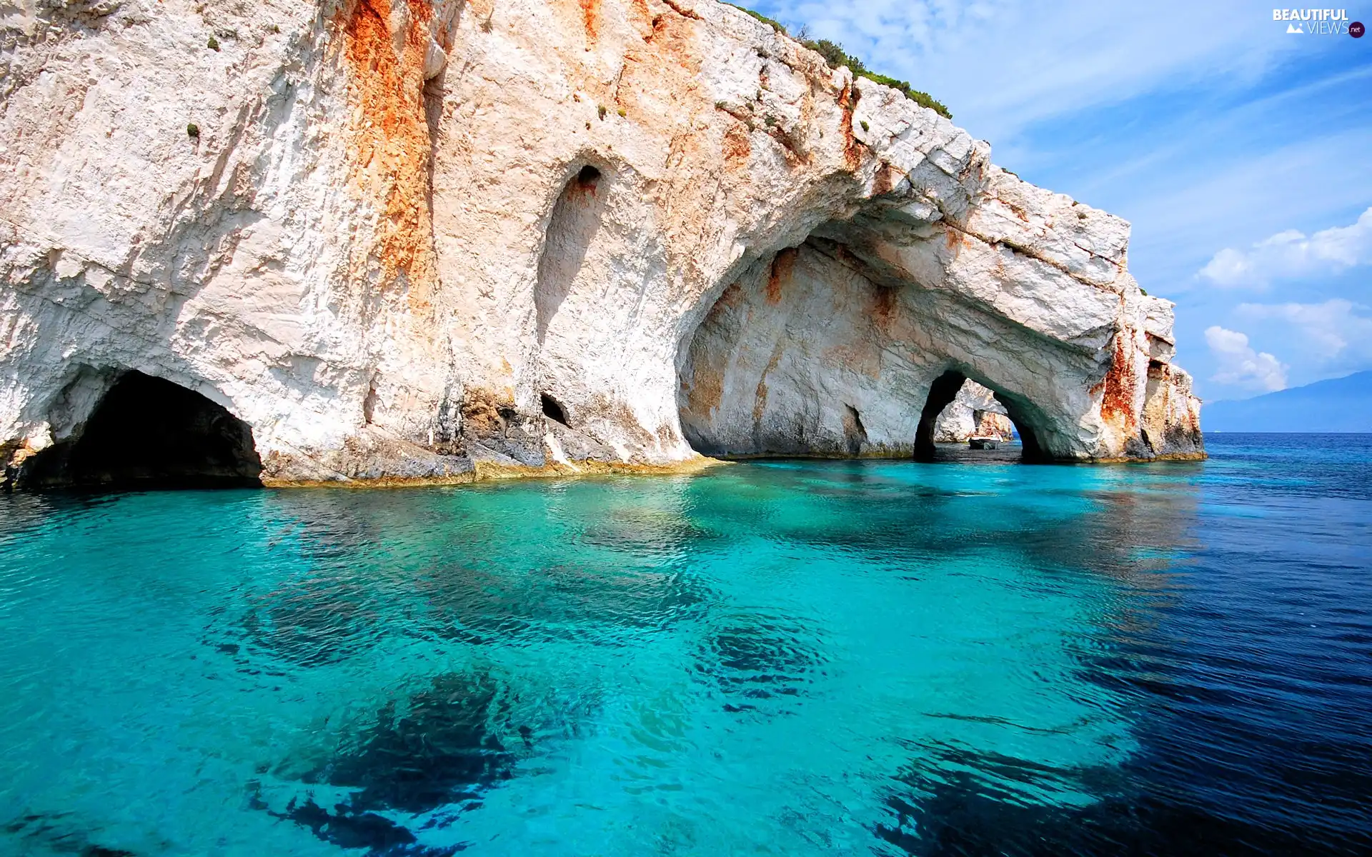 Blue Caves, sea, Zakynthos, Skinari, Greece