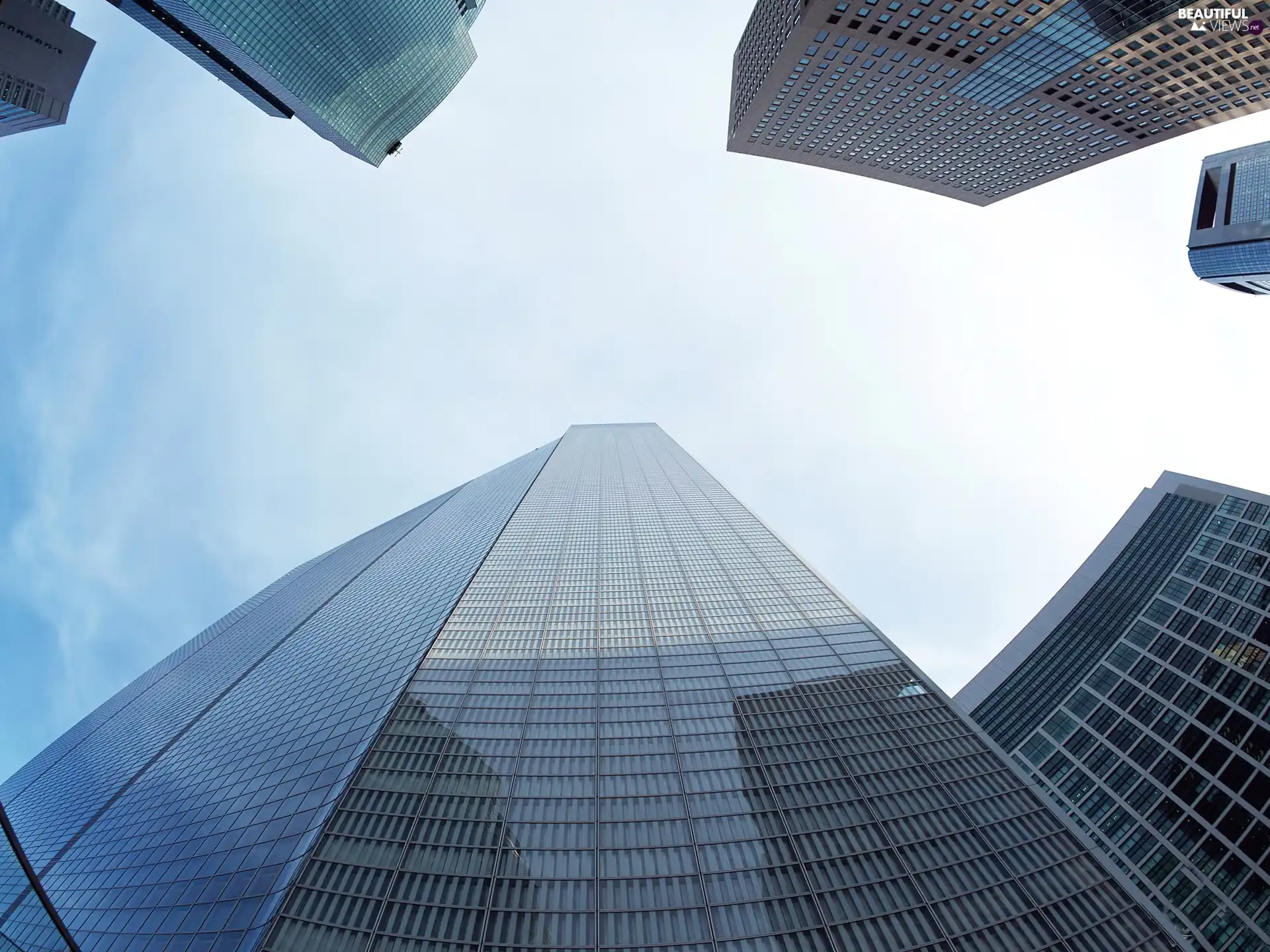 buildings, Sky, glass