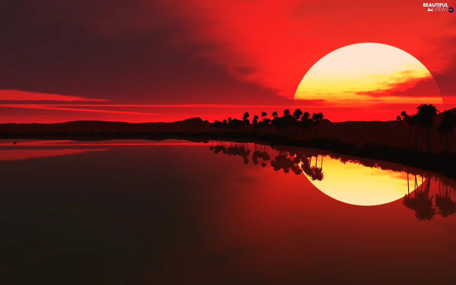 by, Gulf, west, sun, Red