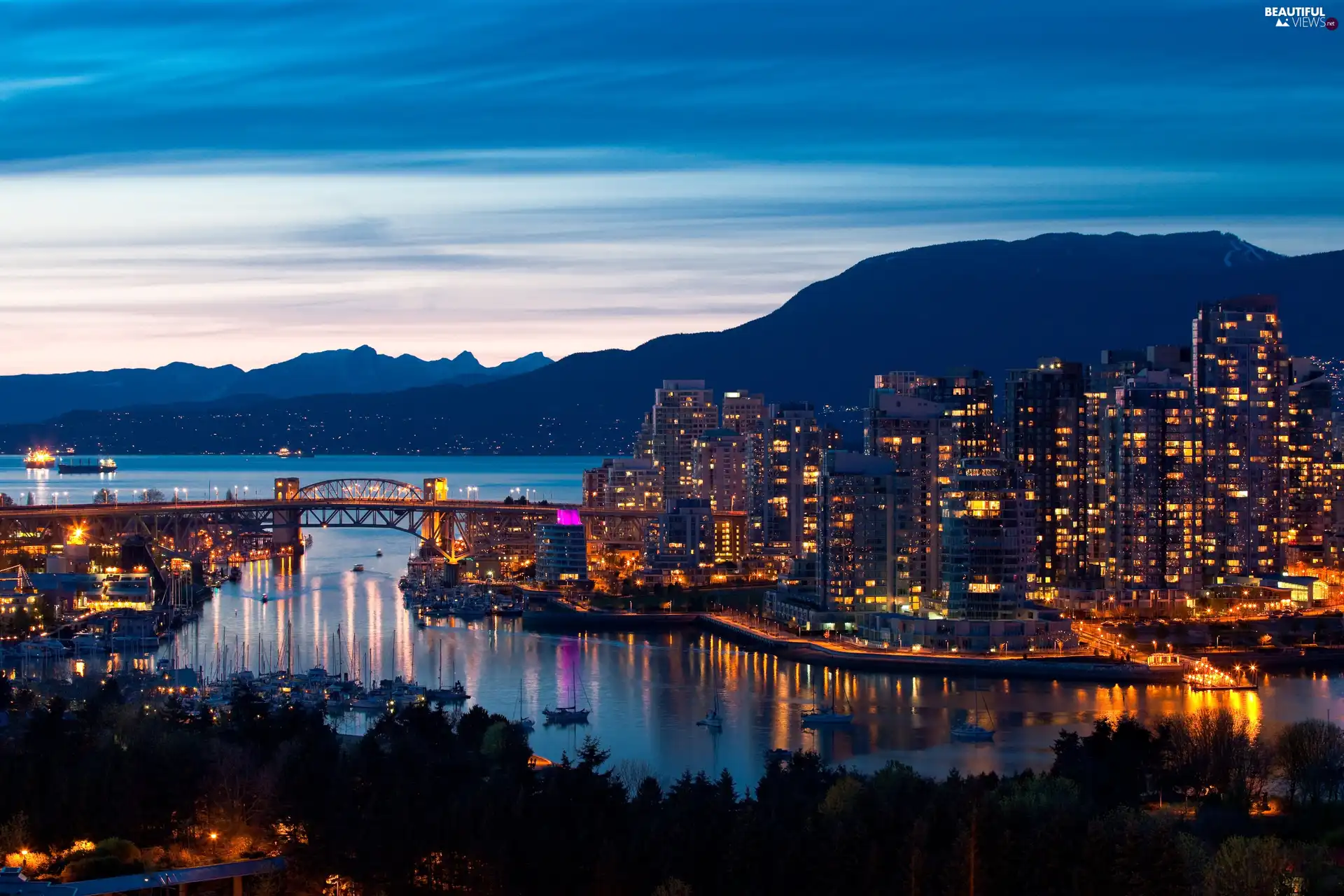 illuminated, Vancouver, Canada, Town