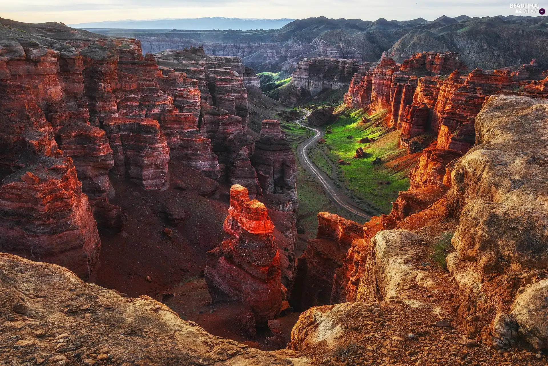 morning, rocks, Sharyn Canyon, Valley, Kazakhstan