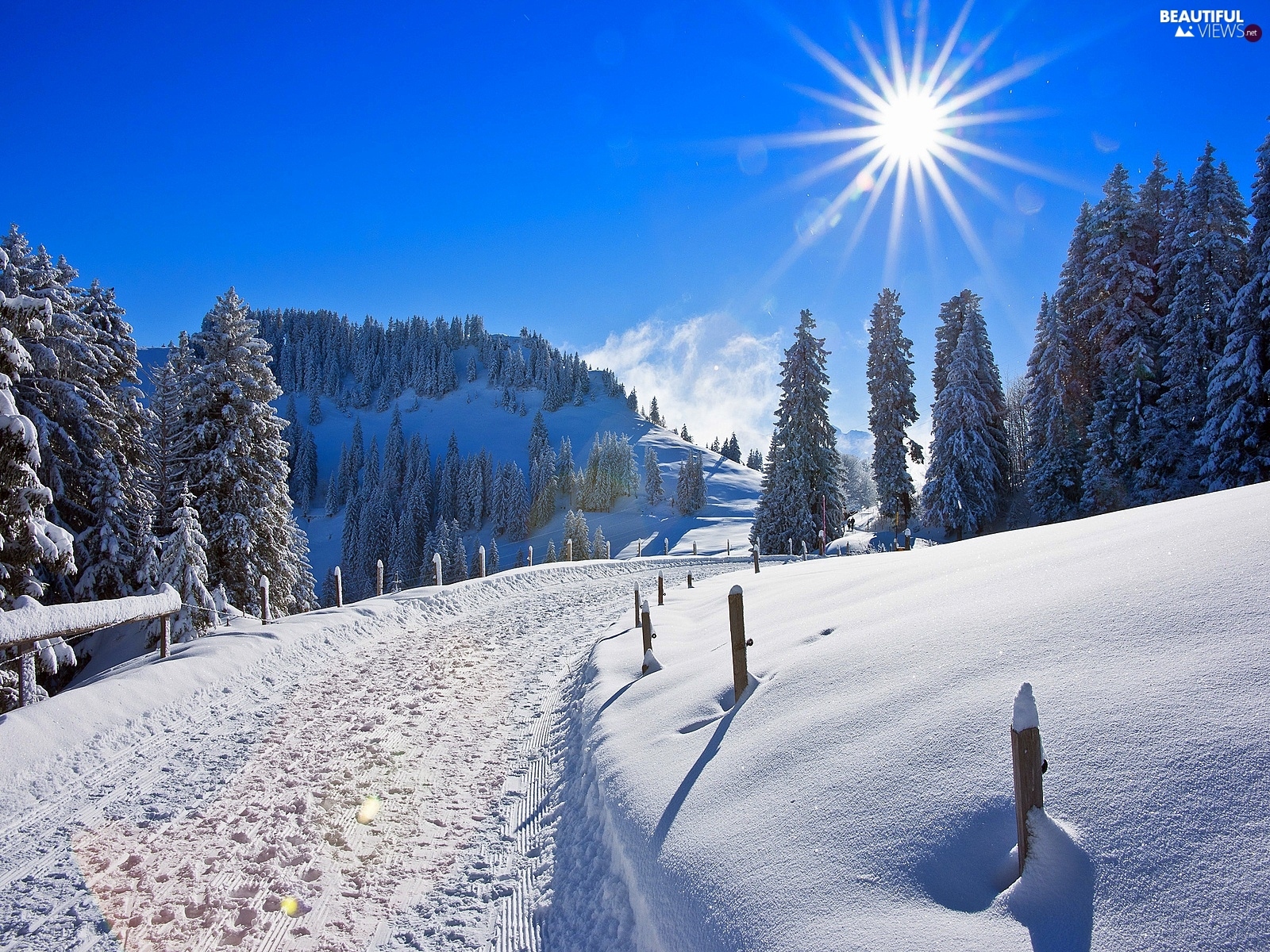 Christmas, winter, sun Beautiful views wallpapers 1920x1080