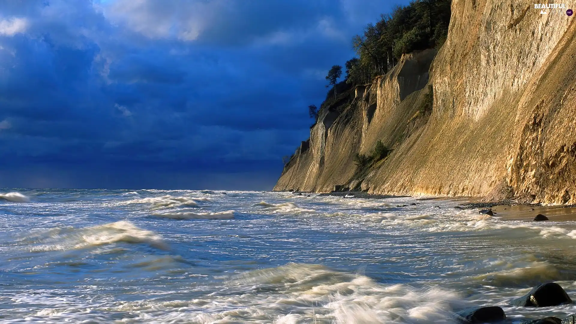 Cliffs, blue, sea