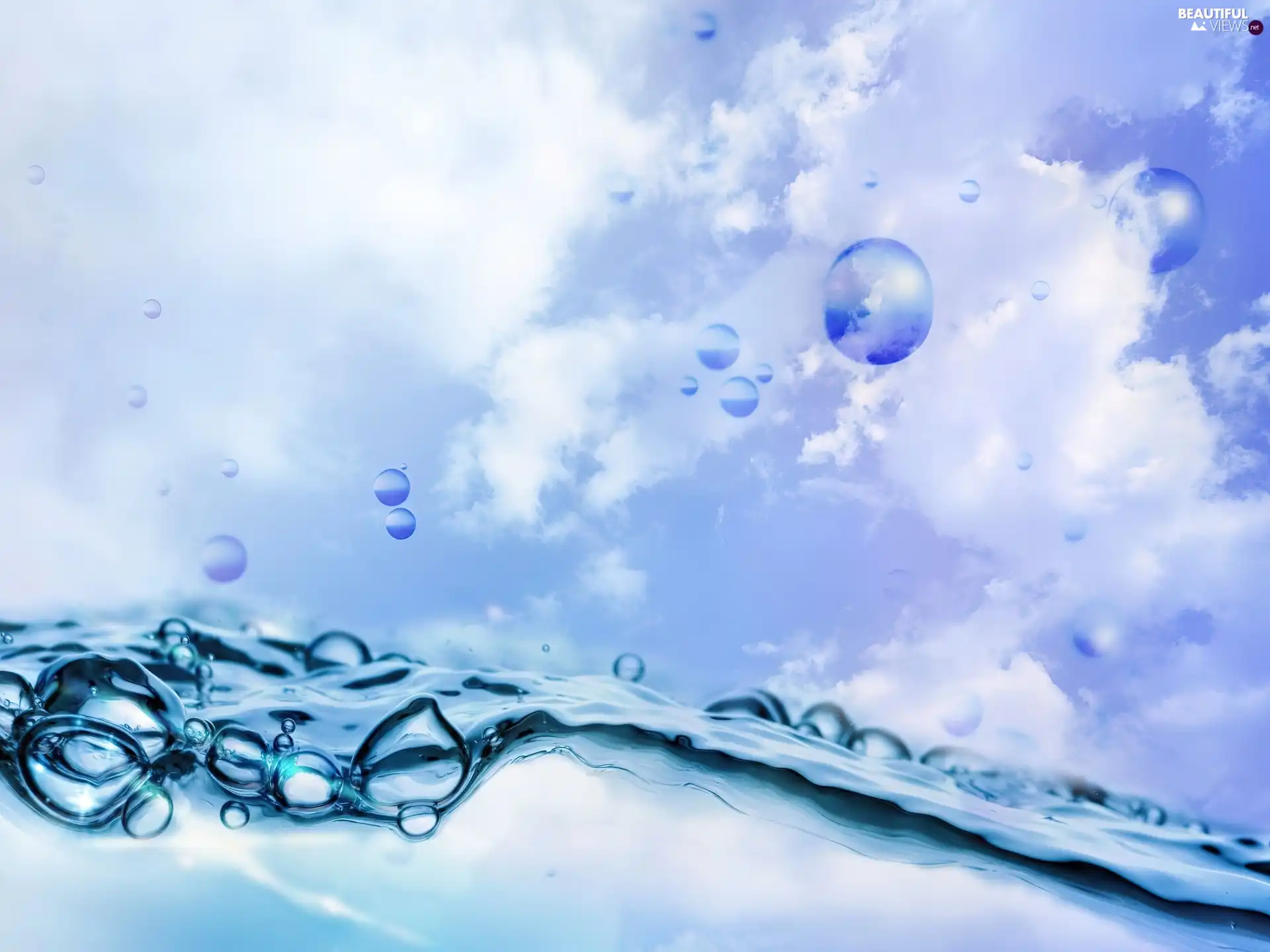 clouds, water, bubbles