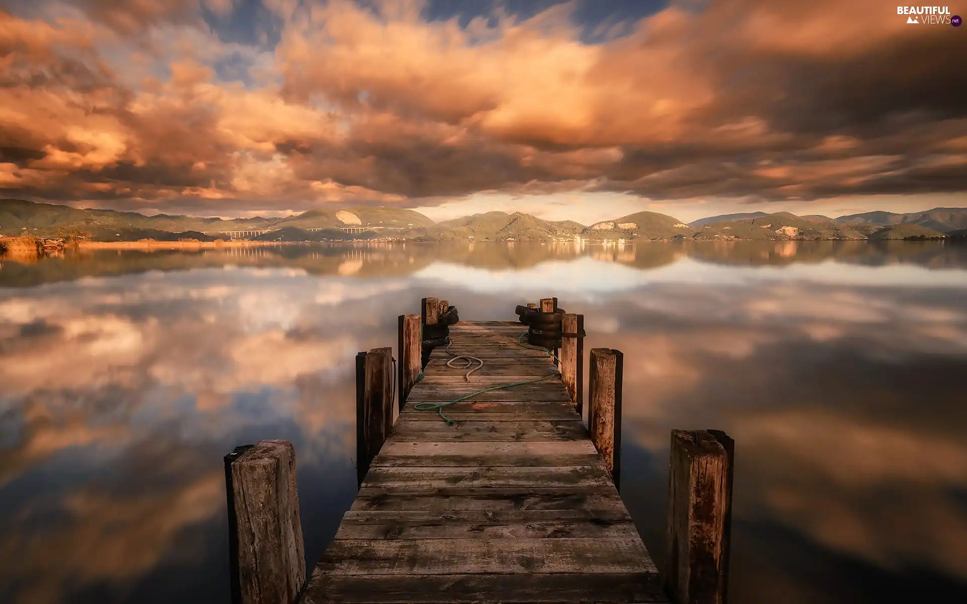 Lucca, Tuscany, Lake Massaciuccoli, province, Italy, Platform, clouds