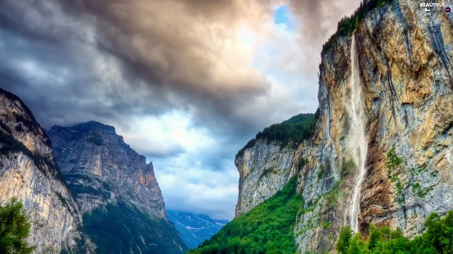 Mountains, clouds