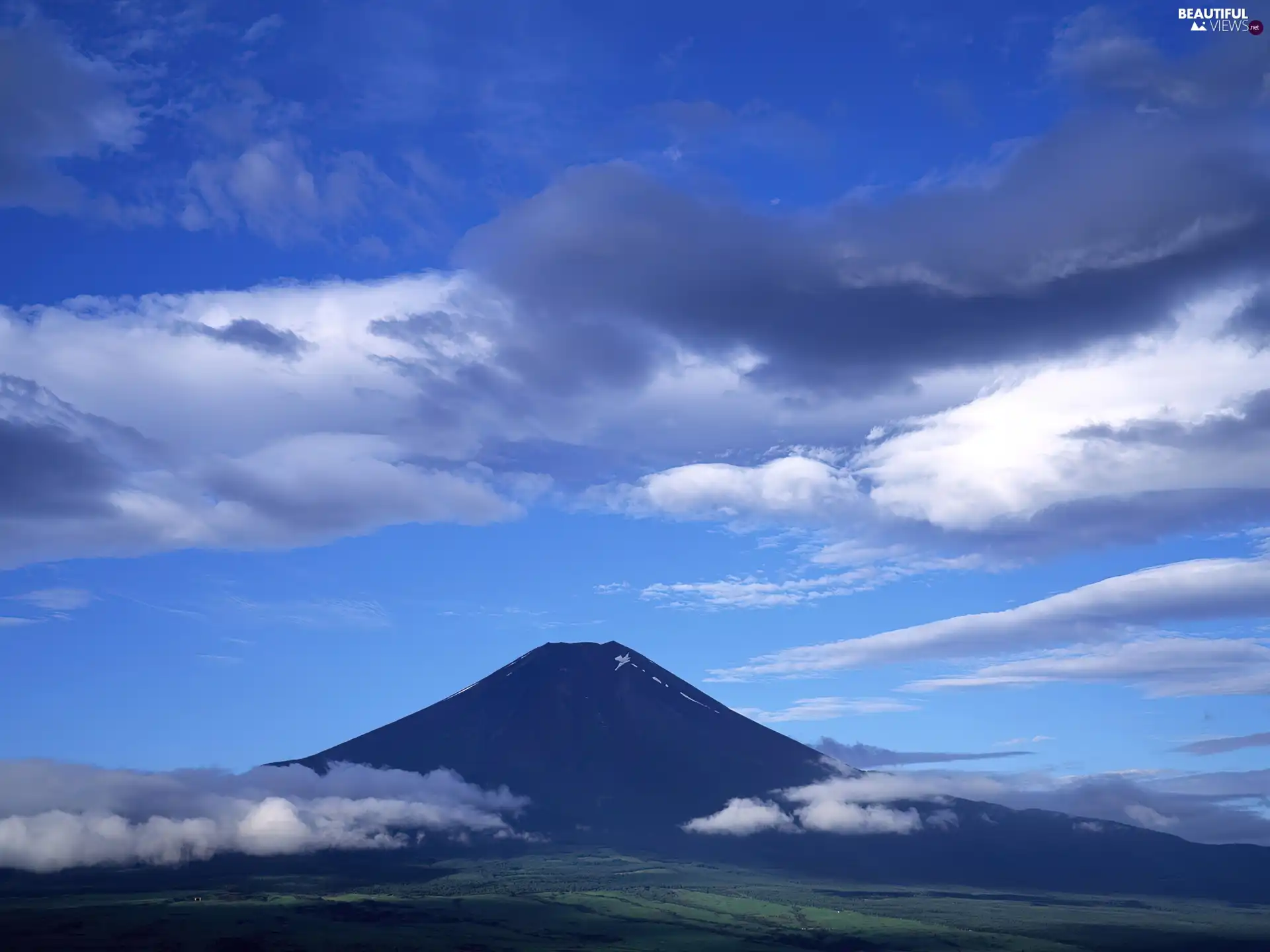 mountains, clouds