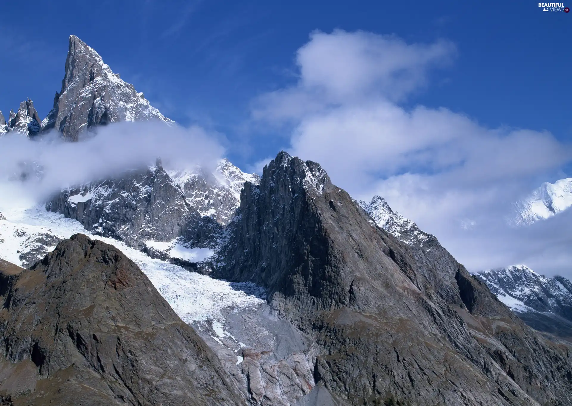 clouds, Mountains, Sky