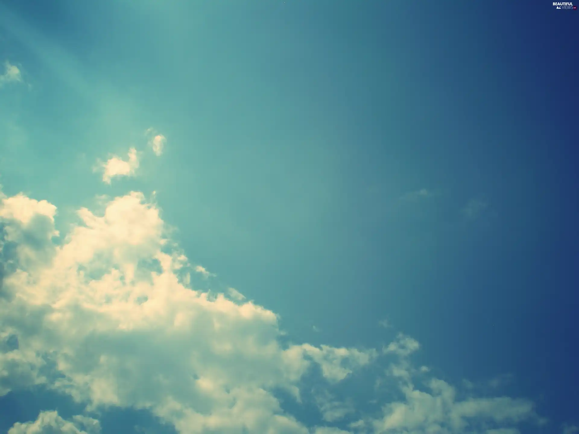 clouds, turquoise, Sky
