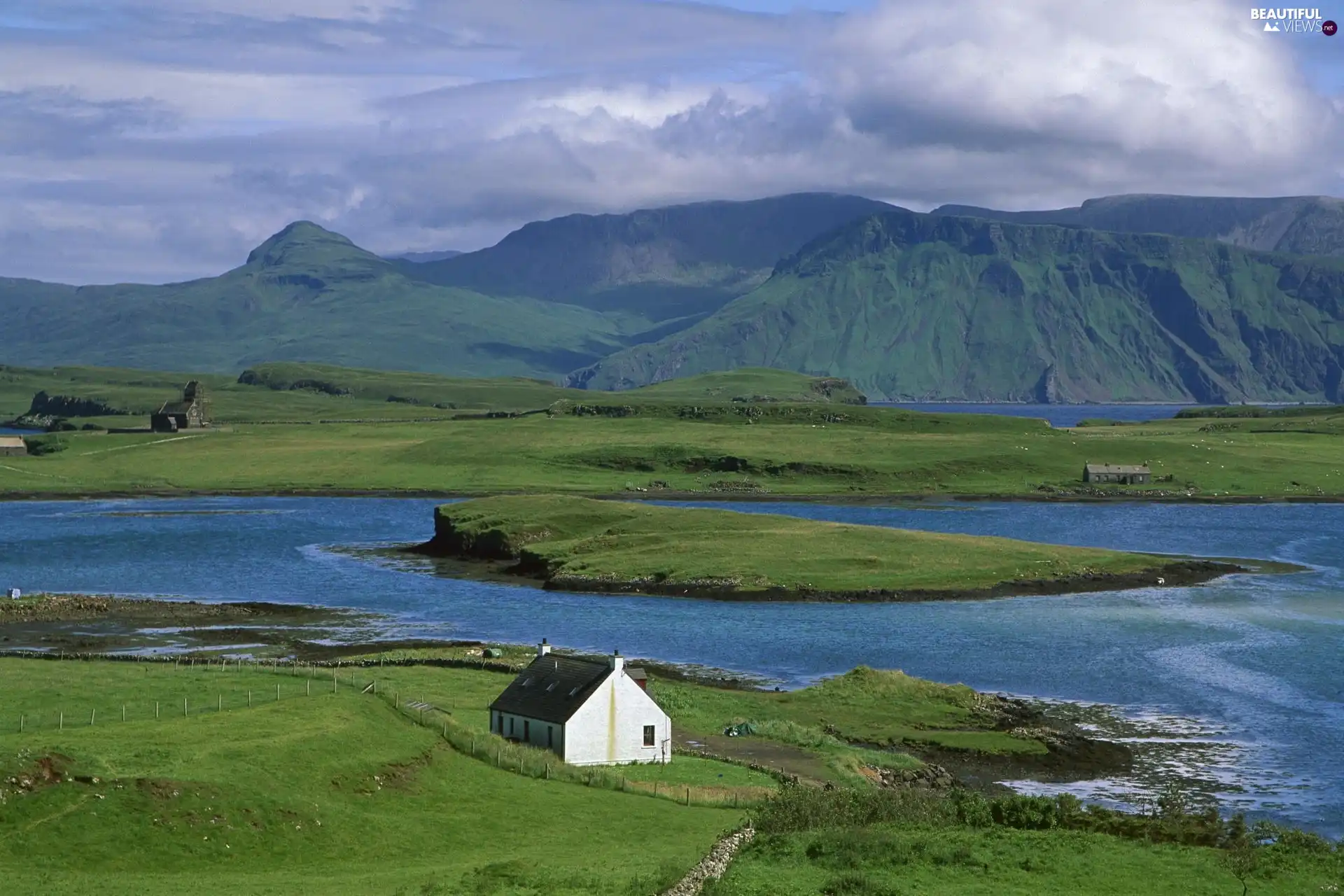 Coast, Scotland, Home, Mountains, medows