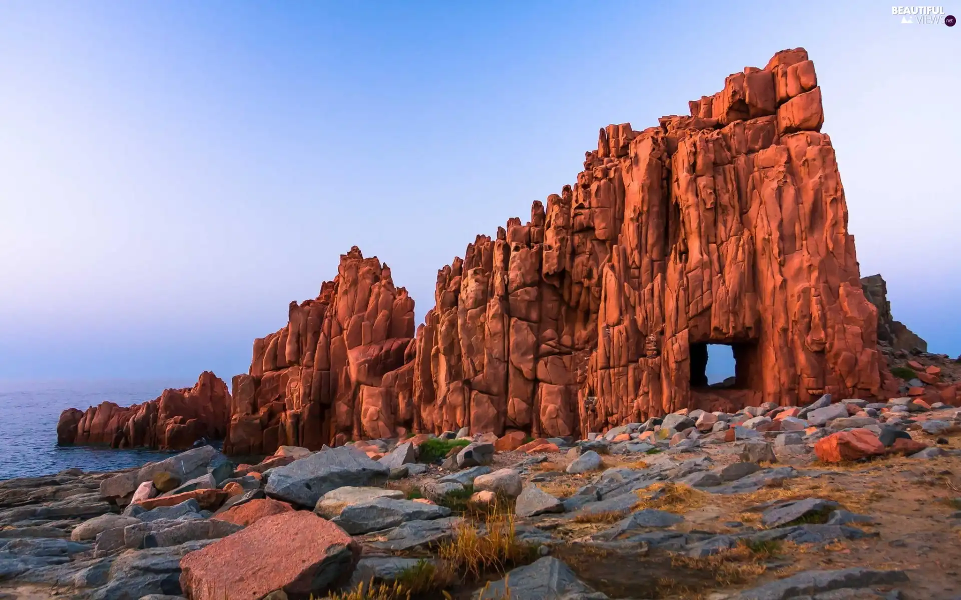 Coast, rocks, Stones