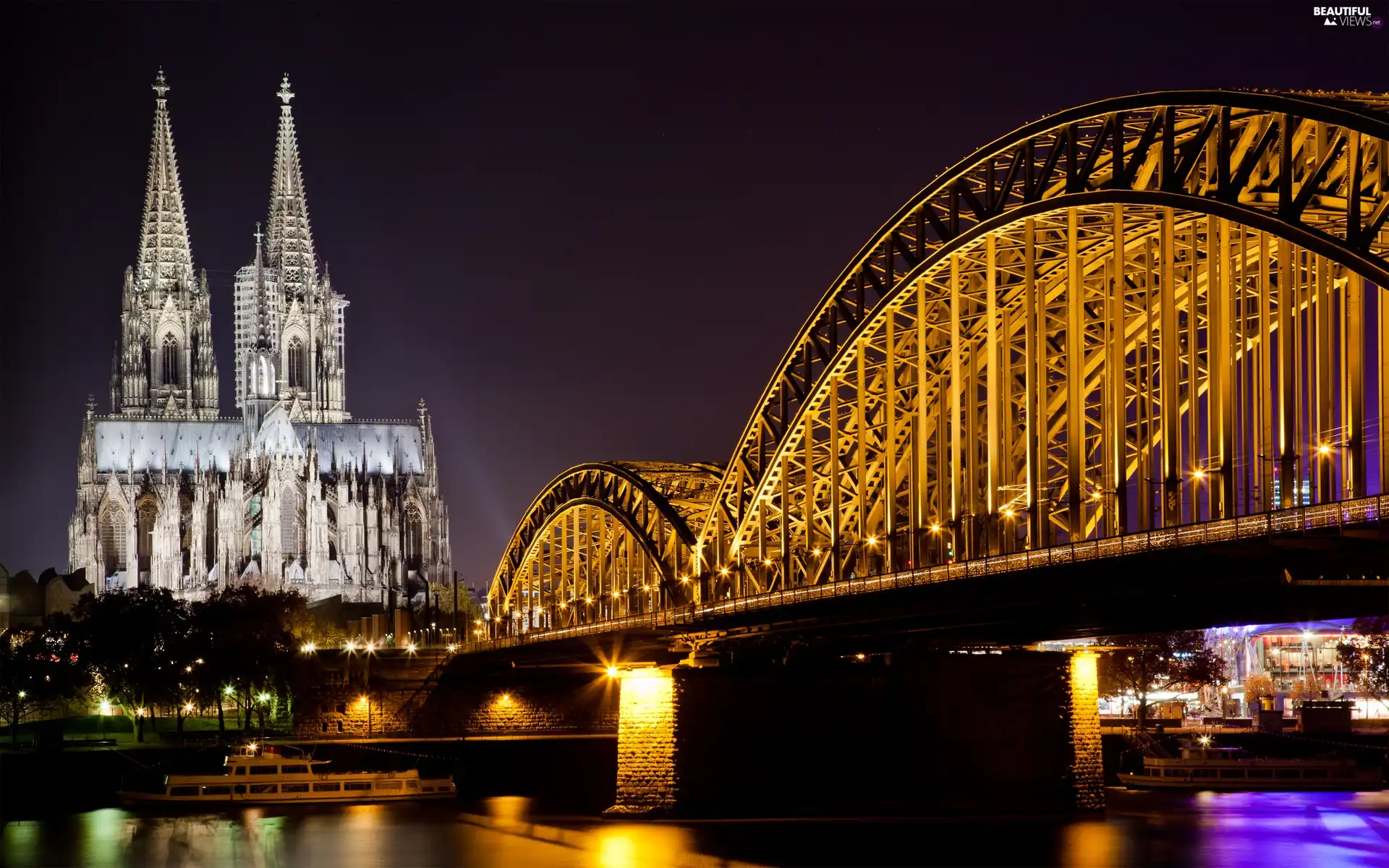 Cologne, Germany, chair, River, bridge